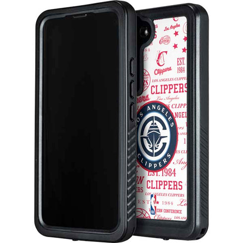 NBA Los Angeles Clippers Blast Logos Galaxy S24 Waterproof Case
